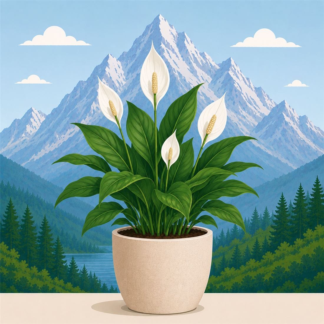 Peace lily, an air-purifying indoor plant