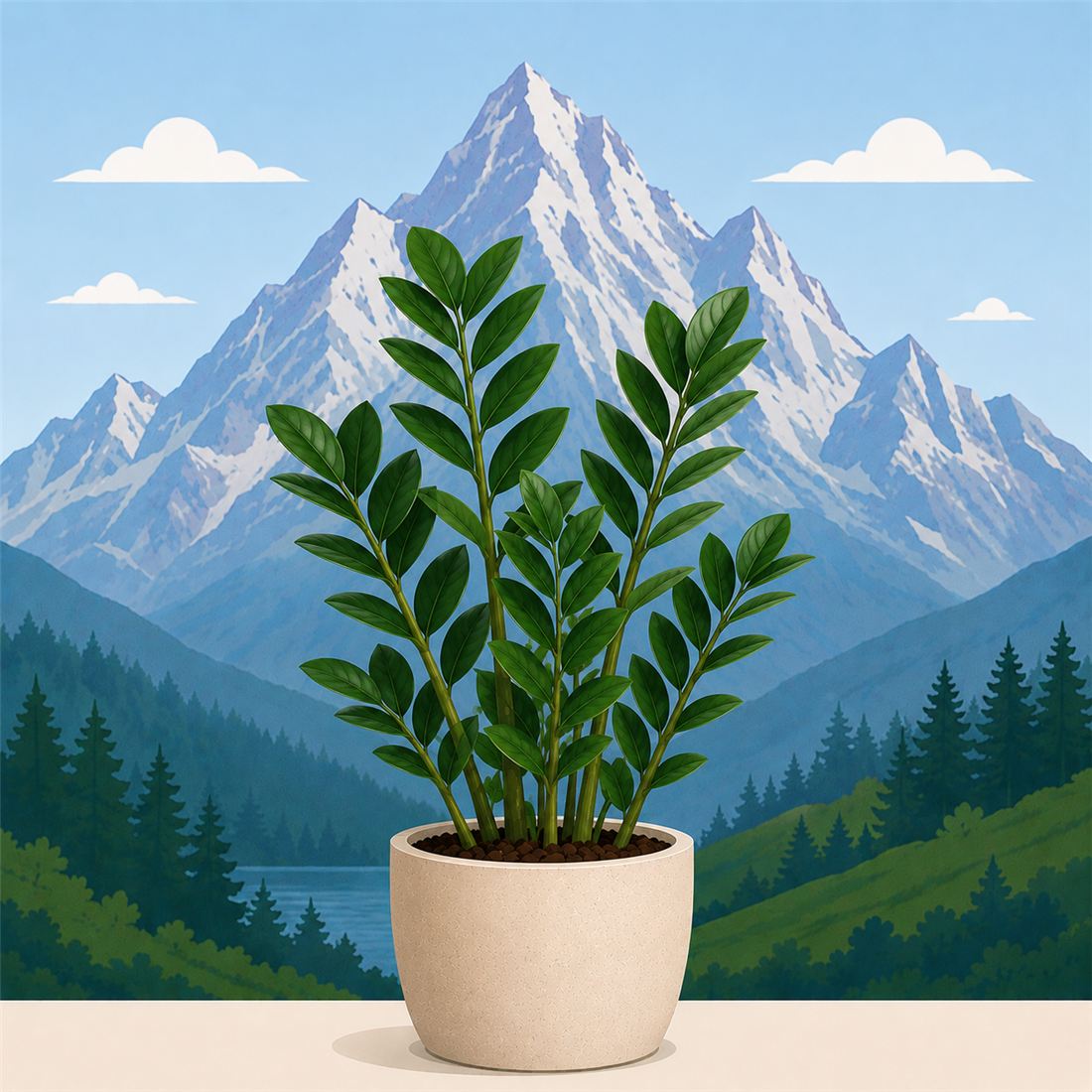 ZZ plant, a hardy low-maintenance houseplant